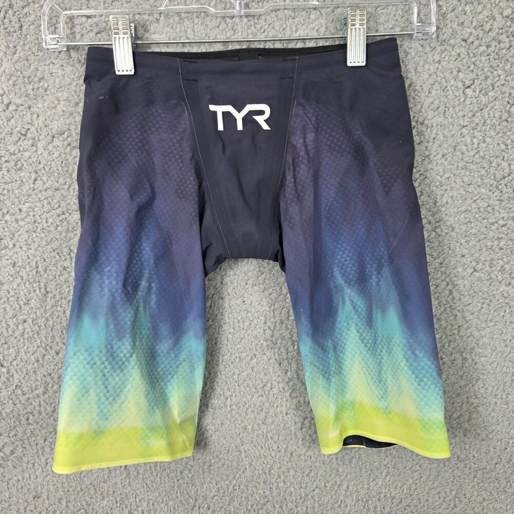 TYR VENZO Men's Lightweight Jammer Size 22 Lime Navy